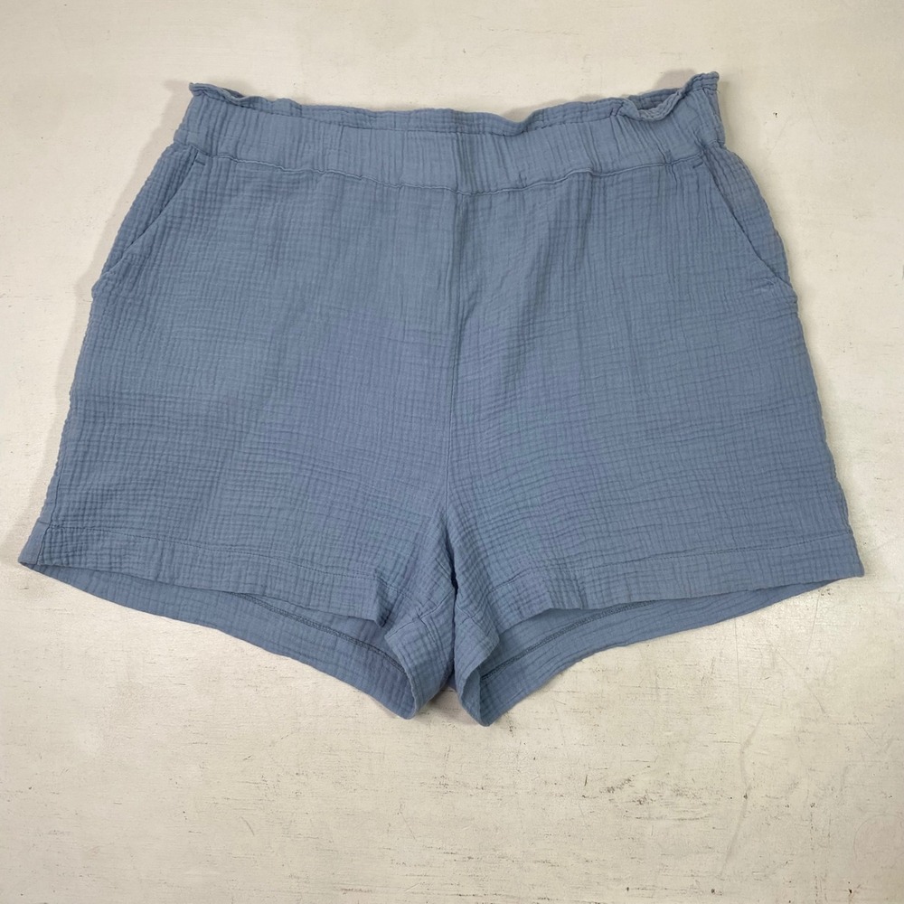 Coastal Comfort Boho Double Gauze Cotton Shorts XXL Paperbag Waist